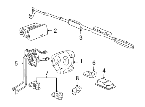 2010 Hummer H3T Air Bag Components Front Sensor Diagram for 94730161