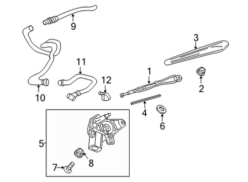 2021 Buick Encore GX Wiper & Washer Components Front Hose Diagram for 42487015
