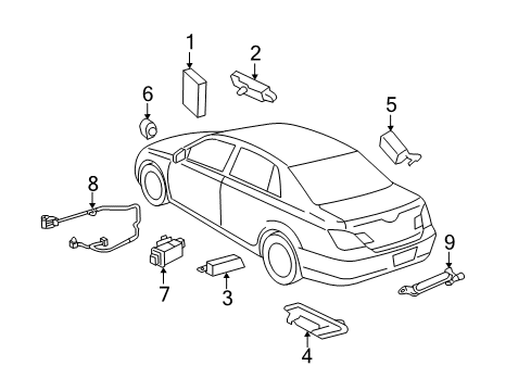 2012 Toyota Avalon Keyless Entry Components Transmitter Diagram for 89904-06041