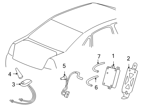 2008 Chevrolet Impala Electrical Components Communication Interface Module Assembly(W/ Mobile Telephone Transceiver) Diagram for 22820328