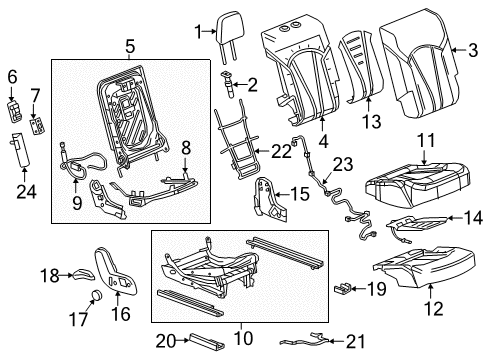 2018 Buick Envision Rear Seat Components Seat Back Cover Diagram for 84045158