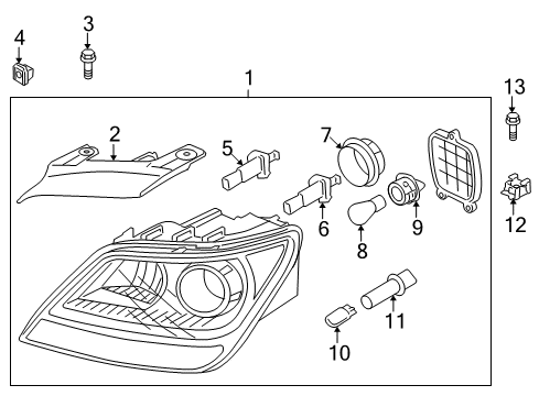 2009 Kia Borrego Headlamps Clip Head Lamp Mounting Diagram for 921913E500