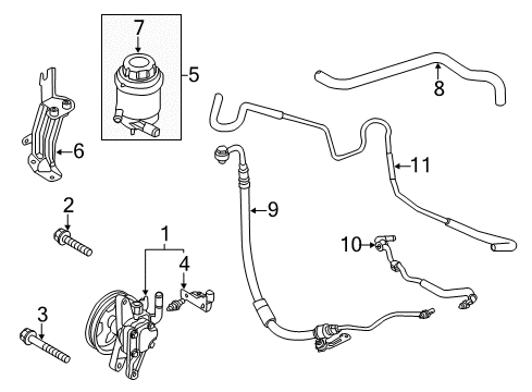 2010 Kia Soul P/S Pump & Hoses, Steering Gear & Linkage Hose Assembly-Power Steering Oil Pressure Diagram for 575102K000