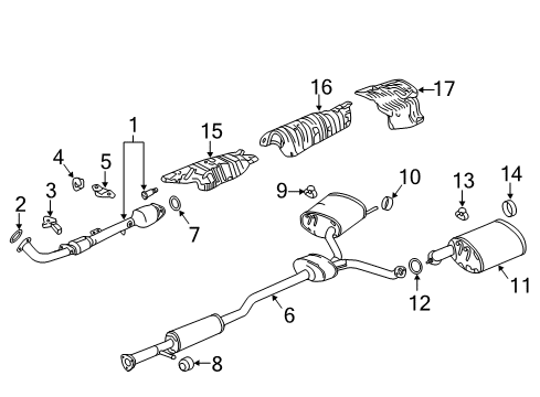 2016 Acura TLX Exhaust Components Catalytic Converter Diagram for 18150-5J2-A00