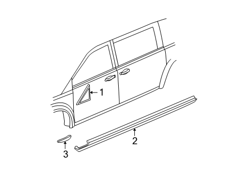 2012 Dodge Grand Caravan Exterior Trim - Pillars, Rocker & Floor APPLIQUE-Front SILL Diagram for 1CZ98RXFAB