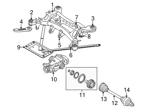 2009 BMW 135i Axle & Differential - Rear Repair Kit Bellows, Exterior Diagram for 33207546049