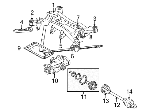 2009 BMW 135i Axle & Differential - Rear Rear Axle Drive Differential Diagram for 33107572054