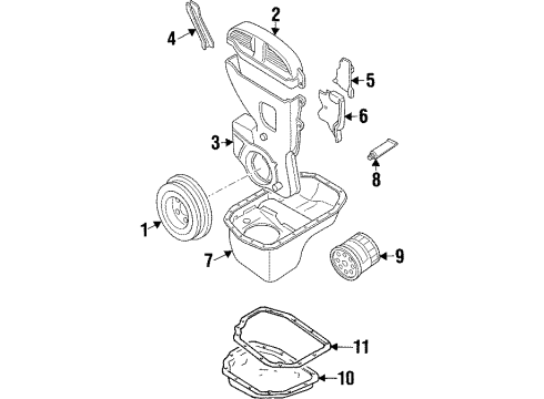 1998 Hyundai Sonata Engine Parts, Transaxle Parts Pan Assembly-Automatic Transaxle Oil Diagram for 45280-36002