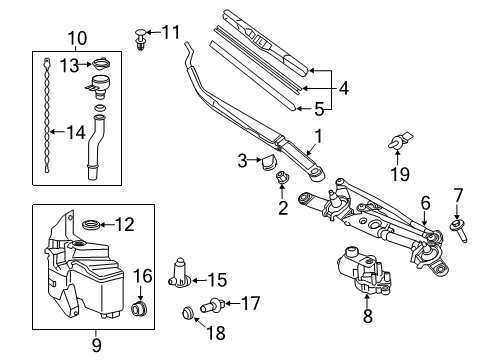 2020 Toyota Corolla Wipers Filler Neck Diagram for 85301-12050