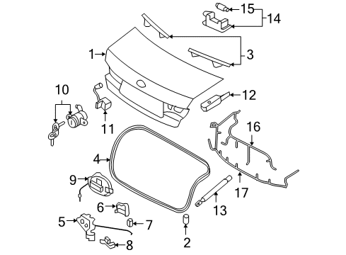 2008 Hyundai Sonata Trunk Pad-Trunk Lid Latch Anti Rattlepin Diagram for 81289-39000