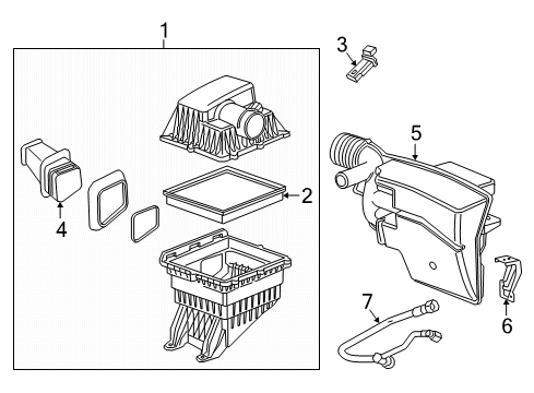 2022 GMC Canyon Air Intake Air Cleaner Assembly Diagram for 84300515