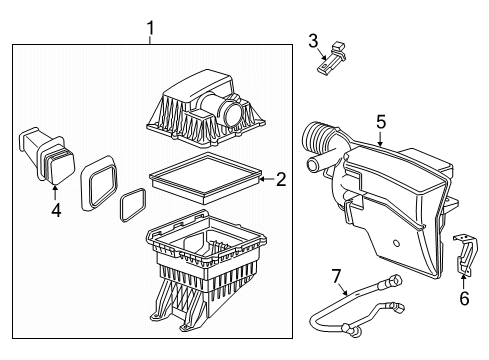 2022 GMC Canyon Air Intake PCV Tube Diagram for 12654636