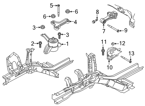 2020 Hyundai Accent Engine & Trans Mounting Engine Mounting Bracket Assembly Diagram for 21810-H9200