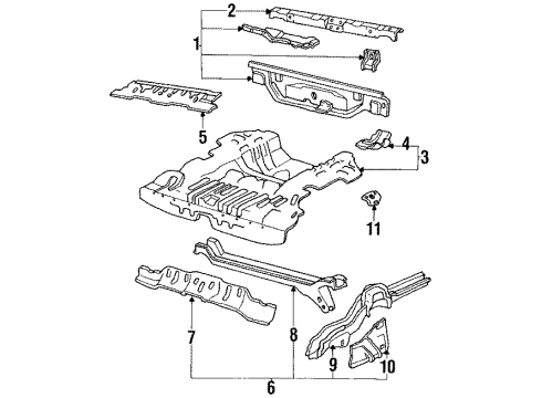 1986 Honda Civic Rear Body Floor, RR. Diagram for 04761-SB2-663ZZ
