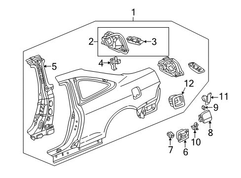 2000 Honda Accord Quarter Panel & Components, Exterior Trim Lid, Fuel Filler Diagram for 63910-S82-A01ZZ