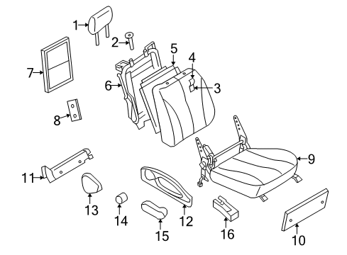 2006 Infiniti Q45 Heated Seats Cushion & ADJUSTER Assembly-Front, R Diagram for 873A2-CW50A