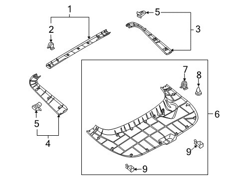 2012 Nissan 370Z Interior Trim - Lift Gate Hook-Rear Parcel Shelf Diagram for 79917-1EA1A