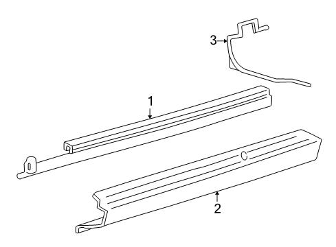 2003 Lincoln LS Exterior Moldings Rocker Molding Diagram for 3W4Z-54101A05-AA