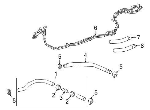 2018 Cadillac CT6 Hoses, Lines & Pipes Outlet Hose Diagram for 84030541