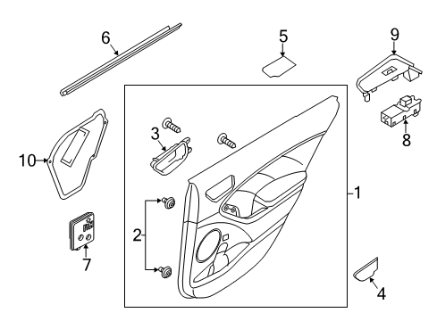 2015 Kia Forte5 Rear Door Bezel-Power Window Sub Diagram for 93582A7020K3S