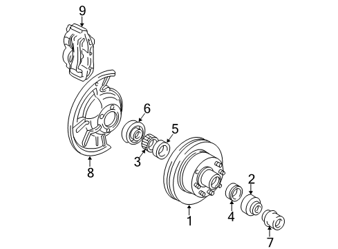 2007 Ford E-150 Front Brakes Front Speed Sensor Diagram for 6C2Z-2C204-AA