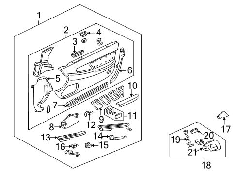 2002 Acura NSX Interior Trim - Door Outlet Assembly, Driver Side Door (Bright Brown) Diagram for 83570-SL0-A03ZC