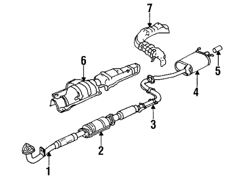 1987 Honda Accord Exhaust Components Pipe B, Exhuast Diagram for 18220-SE0-A26