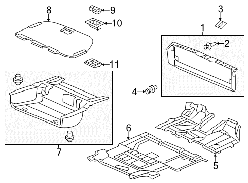 2015 Honda Odyssey Interior Trim - Rear Body Holder, Lock *NH167L* (GRAPHITE BLACK) Diagram for 84523-TK8-A01ZA