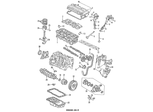 2001 Acura Integra Engine Parts, Mounts, Cylinder Head & Valves, Camshaft & Timing, Oil Pan, Oil Pump, Crankshaft & Bearings, Pistons, Rings & Bearings Rubber Assembly, Engine Side Mounting (Hyd) Diagram for 50820-ST7-003