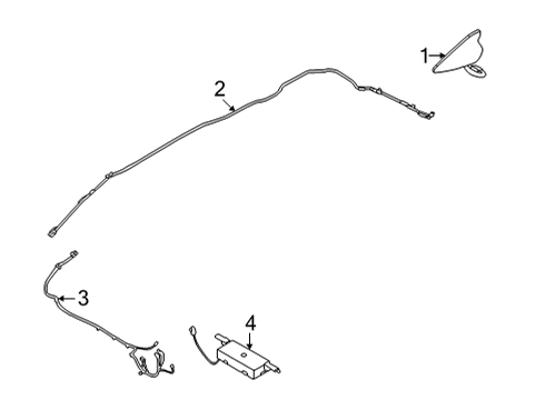 2022 Hyundai Tucson Antenna & Radio FEEDER CABLE-ANTENNA EXTN NO.1 Diagram for 96230-CW000