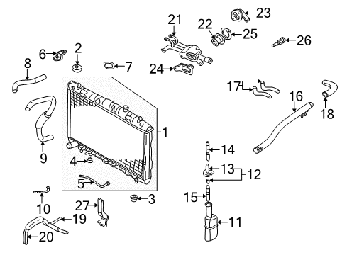 2007 Hyundai Tiburon Powertrain Control Engine Control Module Unit Diagram for 39130-23712