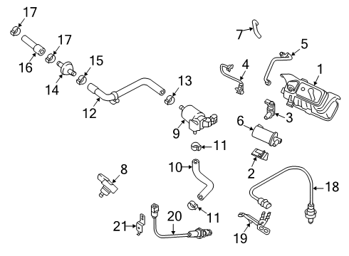 2021 Genesis G70 Turbocharger Canister Assembly Diagram for 31410J5500