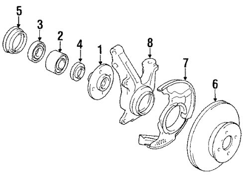 1989 Geo Prizm Front Brakes Disc Brake Rotor (Disc), Front Brake Diagram for 94851806