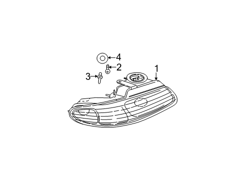 2003 Dodge Grand Caravan Headlamps Driver Side Headlight Assembly Composite Diagram for 4857701AC