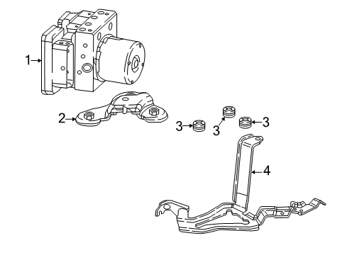 2017 Honda CR-V ABS Components Sub-Bracket, Modulator Diagram for 57116-TLA-A01