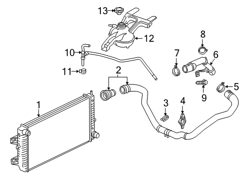 2021 GMC Savana 2500 Radiator & Components Reservoir Diagram for 84225911