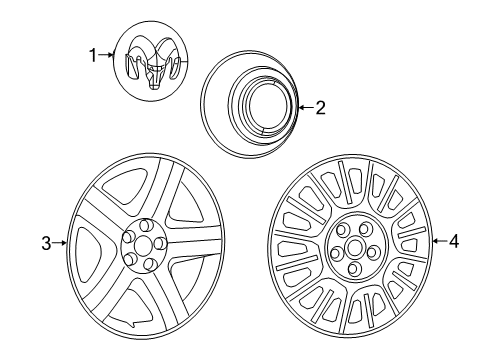 2020 Dodge Charger Wheel Covers & Trim Wheel Cover Diagram for 5PC39GSAAA