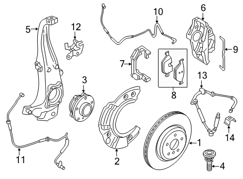2017 BMW 640i xDrive Gran Coupe Front Brakes Bracket Rds/Bva, Left Diagram for 34526784637