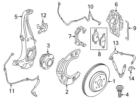 2017 BMW 640i xDrive Gran Coupe Front Brakes Clip Diagram for 34116799386