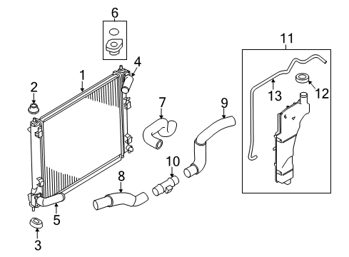 2015 Nissan Juke Radiator & Components Hose-Radiator, Lower Diagram for 21503-3YM0A