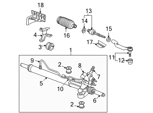 2012 Honda Crosstour Steering Column & Wheel, Steering Gear & Linkage Housing, Valve Diagram for 53645-TP6-A01