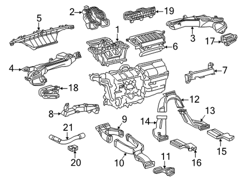 2022 Toyota Corolla Cross Ducts Air Vent Diagram for 55650-02800