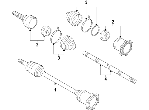 2012 Nissan GT-R Rear Axle, Axle Shafts & Joints, Differential, Drive Axles, Propeller Shaft Case Complete Differential Diagram for 38420-JF00A