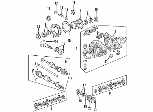 2003 Ford Expedition Rear Axle, Axle Shafts & Joints, Differential, Drive Axles, Propeller Shaft Front Slip Yoke Diagram for DL3Z-4841-A