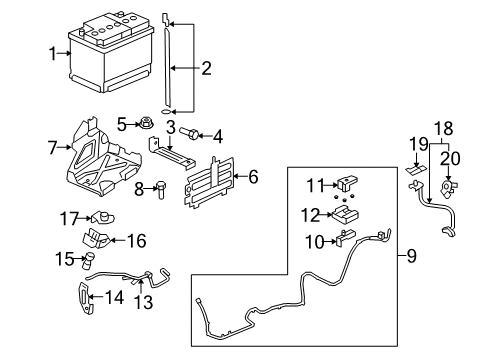 2008 Pontiac G8 Battery Positive Cable Diagram for 92216221