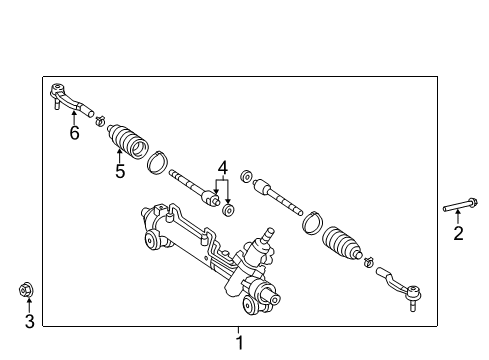 2007 Toyota Camry Steering Gear & Linkage Inner Tie Rod Diagram for 45503-39315