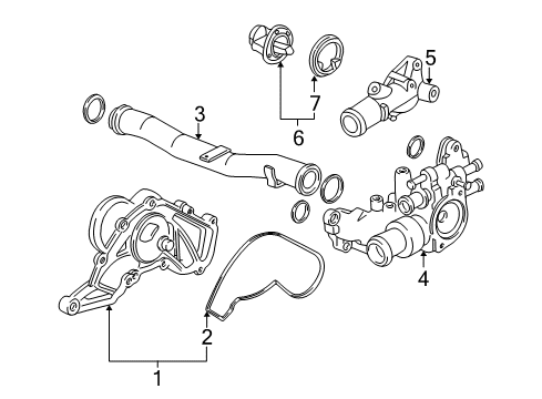 1999 Acura NSX Engine Parts Gasket, Water Pump Diagram for 19222-PR7-A02