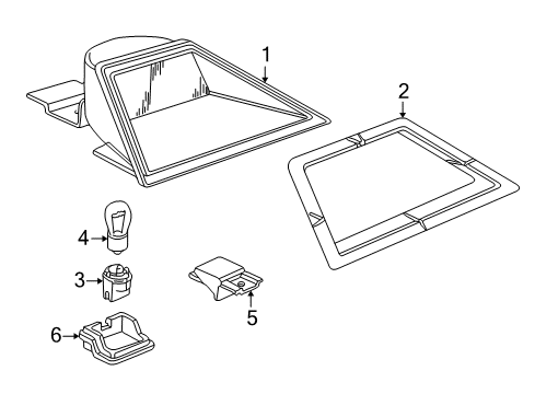 1997 BMW 740iL High Mount Lamps Gasket Stoplamp Diagram for 63258352887