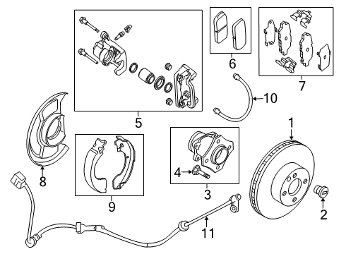 2018 Nissan Sentra Anti-Lock Brakes Hub Assembly Rear Diagram for 43202-4AF0A