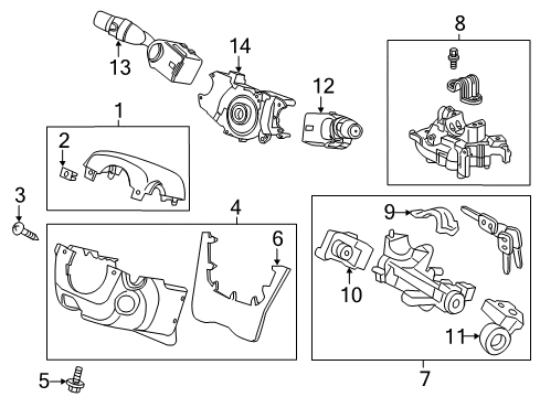 2016 Honda Odyssey Ignition Lock Screw-Washer (5X12) Diagram for 93891-05012-08